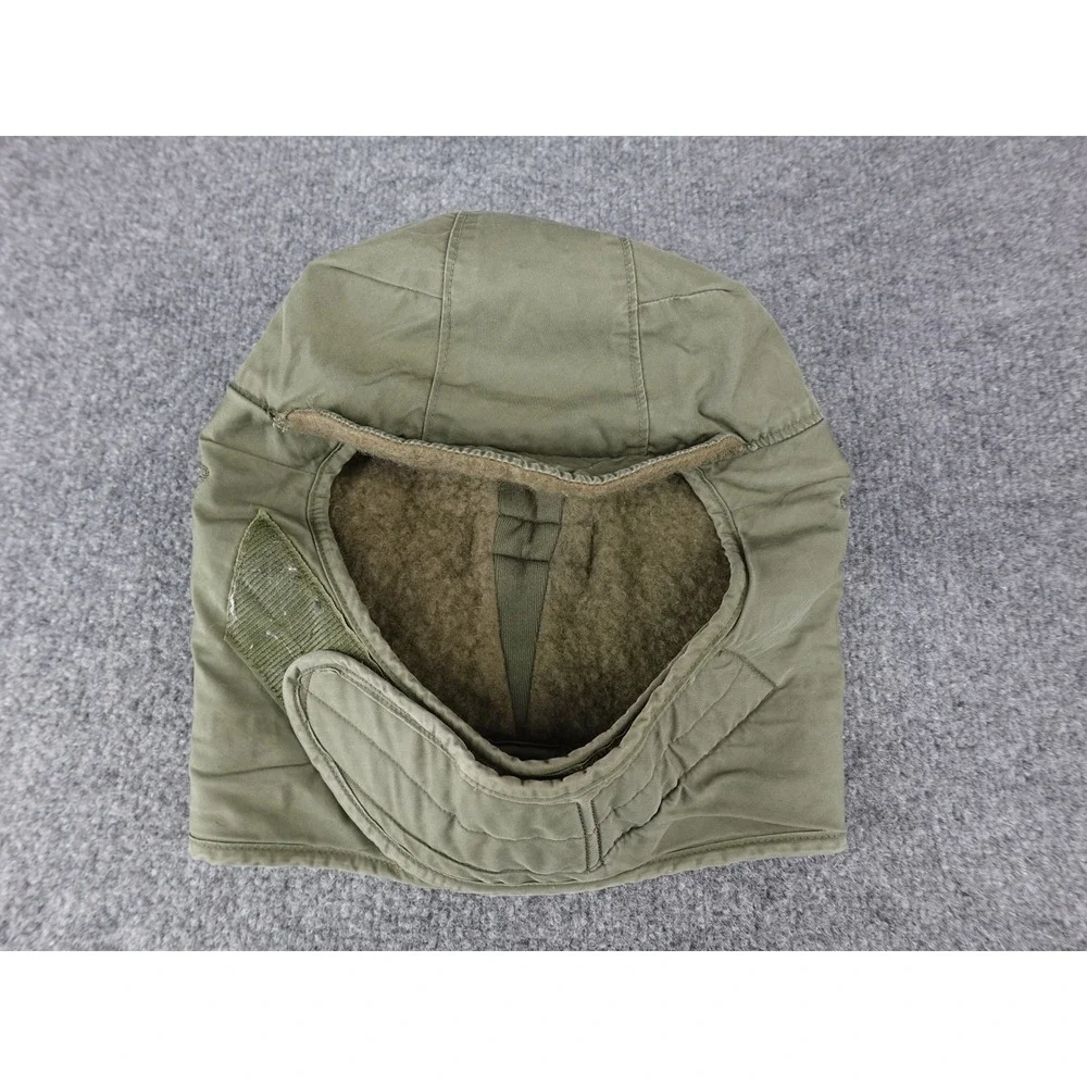 US Military Helmet Liner Cap Mens 7 1/2 Green 1970 Vintage Insulated Hood